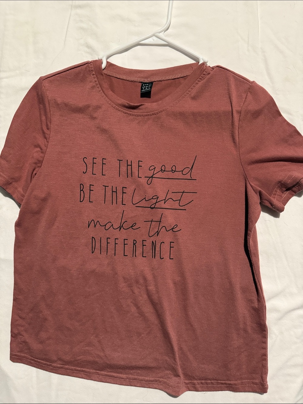 SHEIN Dusty Rose Graphic Short Sleeve Tee